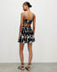 Riah Mia Floral Print Linen Mini Skirt