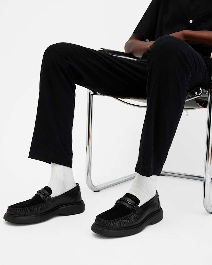 Gibbs Leather Chain Loafers Shoes