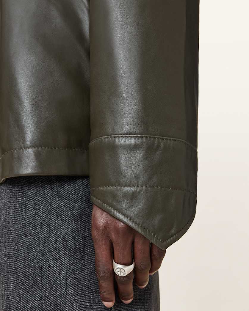 Halton Funnel Collar Leather Jacket