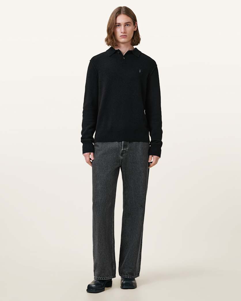Statten Long Sleeve Ramskull Polo Jumper