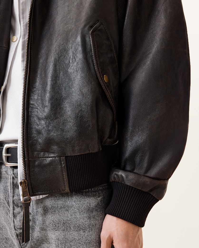 Marco Oversized Leather Bomber Jacket