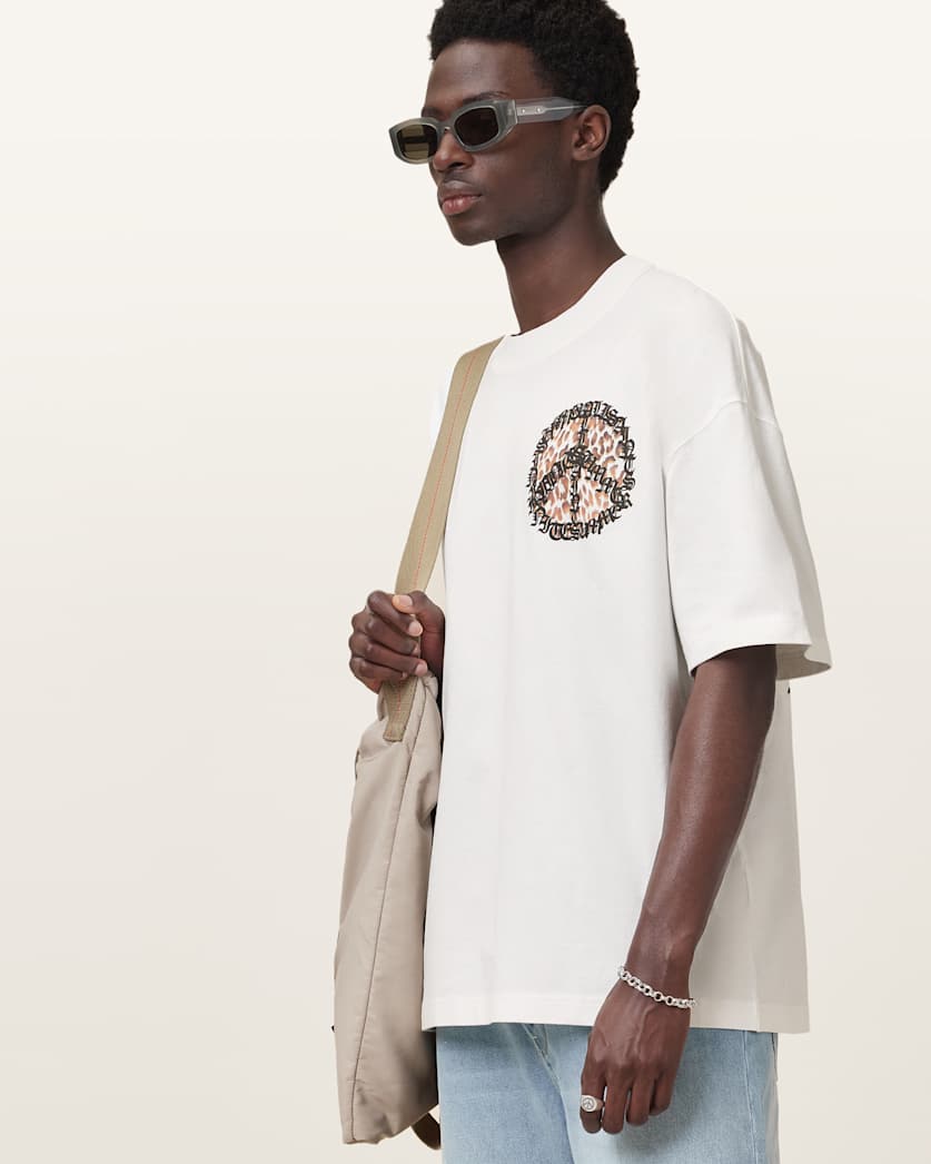 Incessant Leopard Logo Oversized T-Shirt