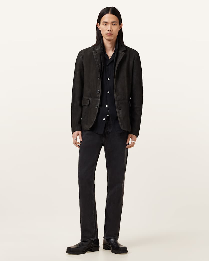 Survey Double Layered Leather Blazer