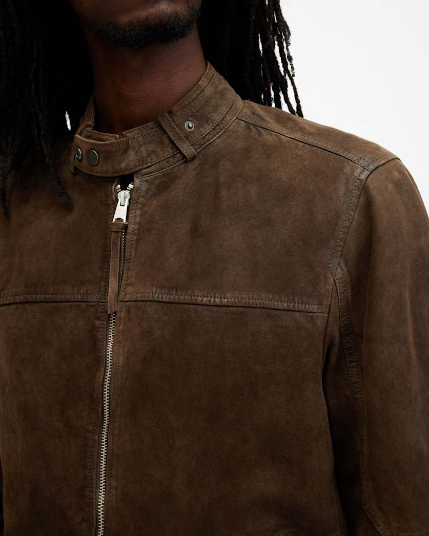Cora Suede Snap Back Collar Jacket