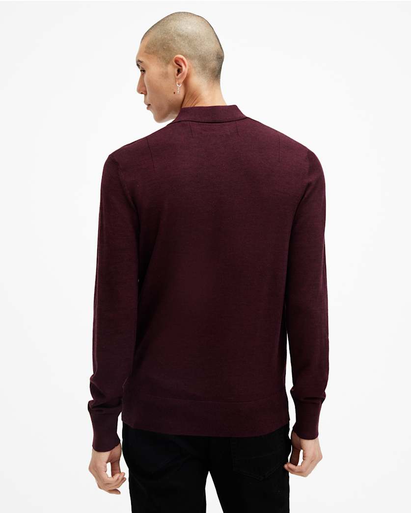 Mode Merino Long Sleeve Ramskull Polo Shirt