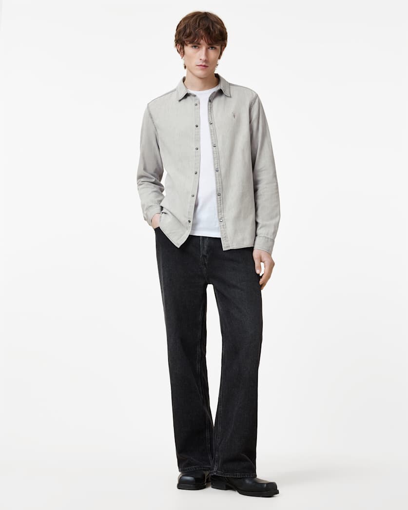 Gleason Press Stud Ramskull Denim Shirt