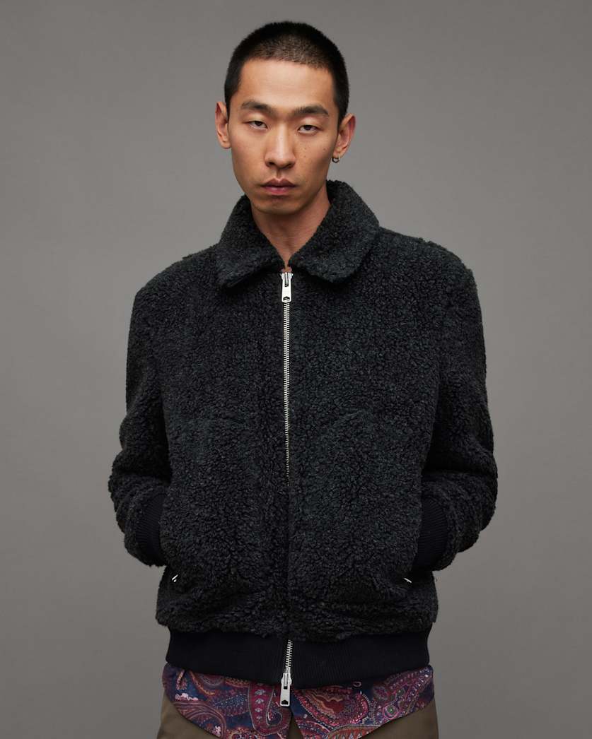 Buzz Teddy Textured Bomber Jacket