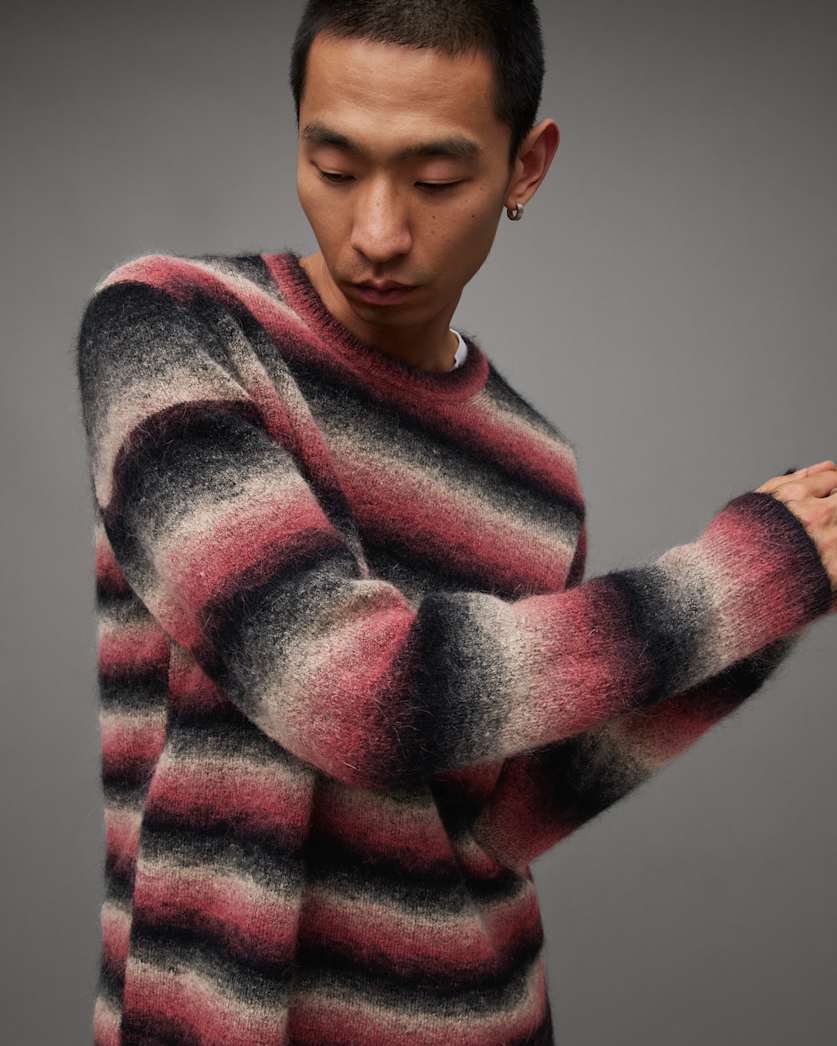 Aurora Fluffy Striped Relaxed Fit Jumper