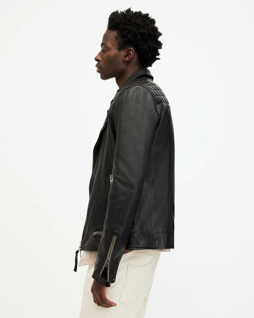 Conroy Textured Leather Biker Jacket
