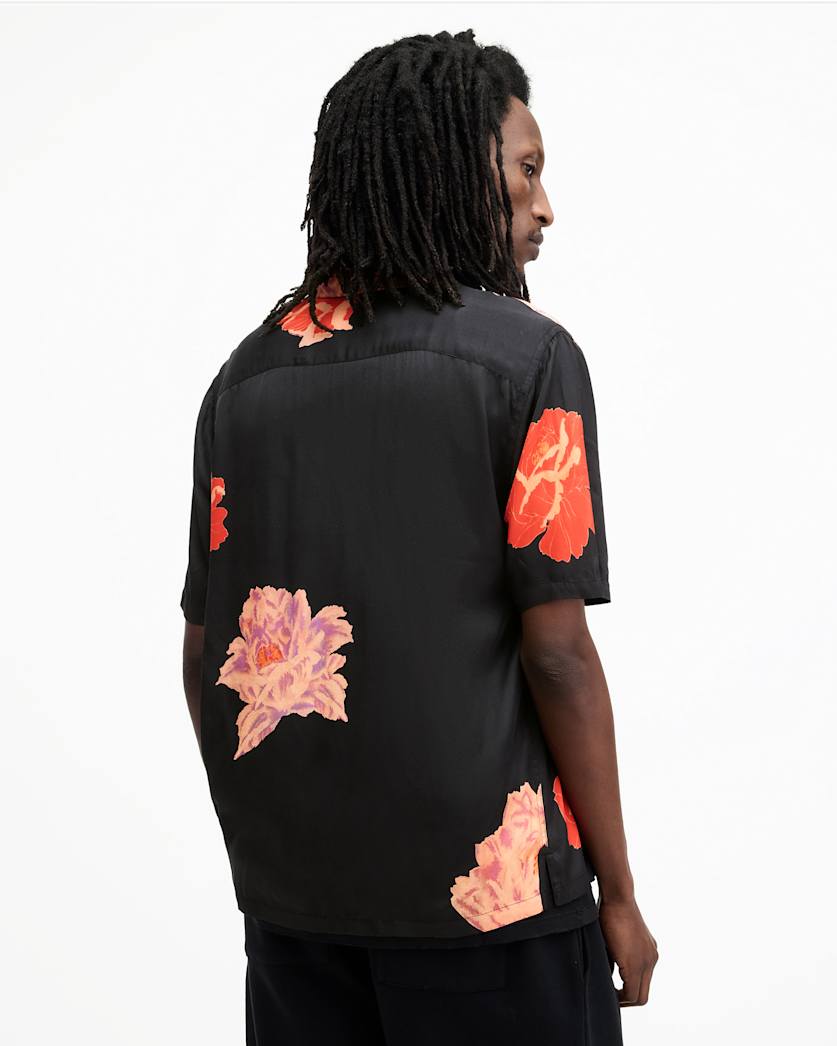 Roze Floral Print Relaxed Fit Shirt
