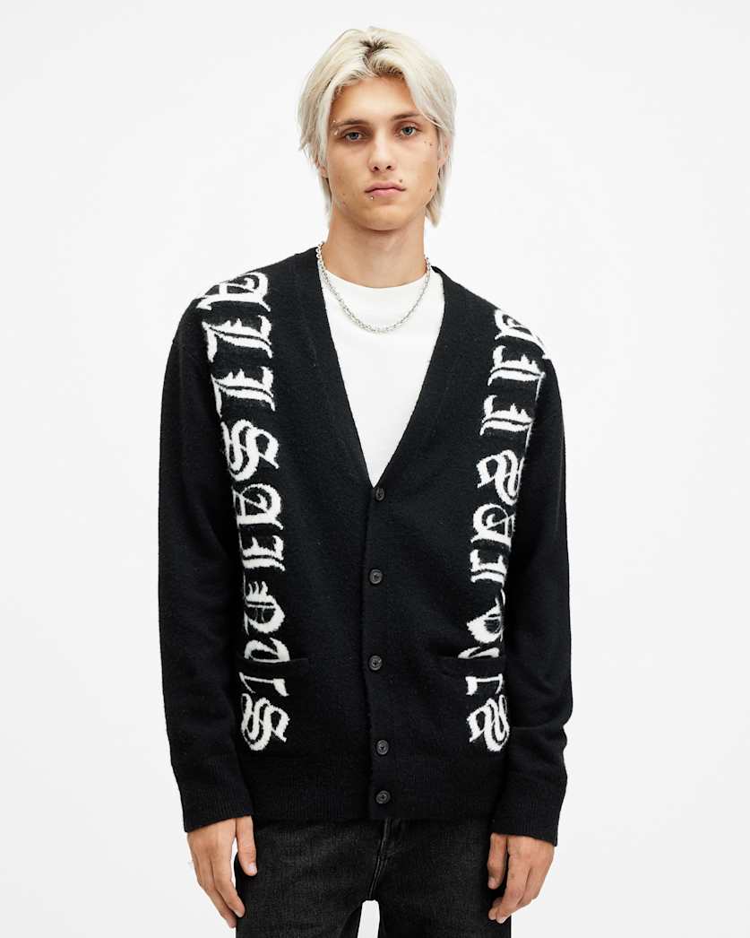 Scripture Gothic Jacquard Logo Cardigan