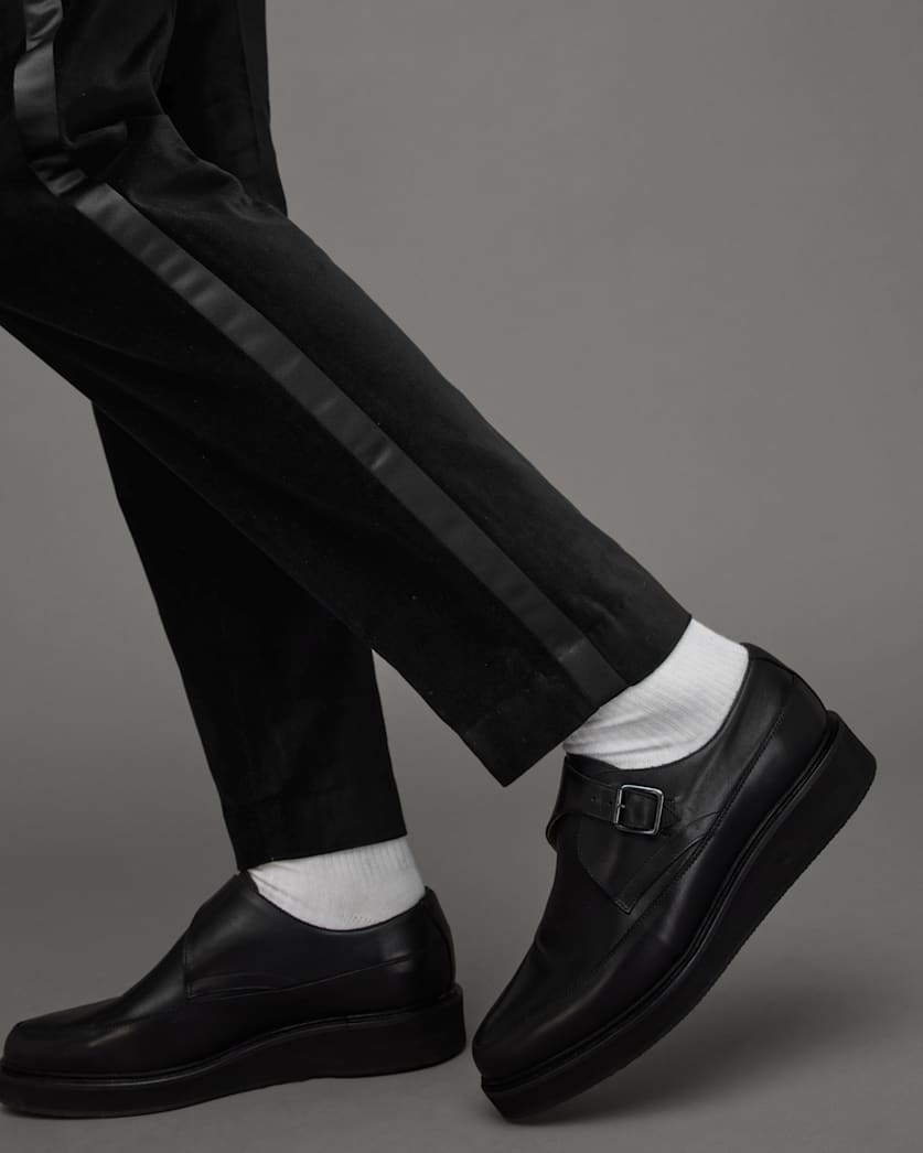Lyra Satin Trim Velvet Slim Fit Trousers