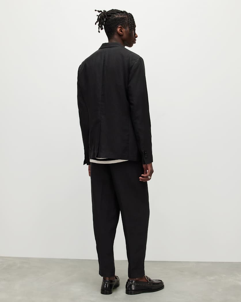 Pace Linen Blend Cropped Slim Trousers