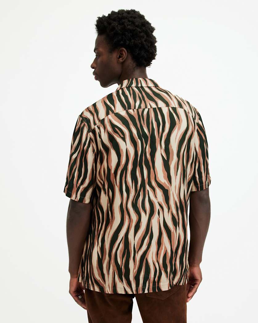 Fired Abstract Print Relaxed Fit Shirt