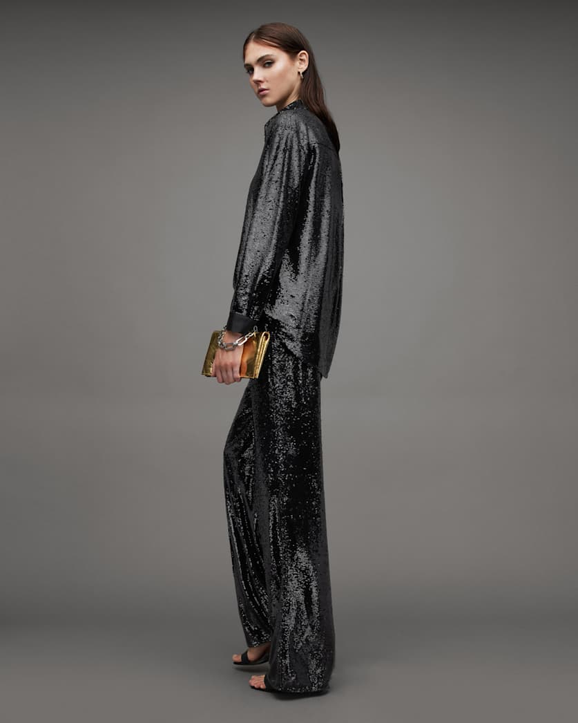 Charli Sequin Wide Leg Trousers