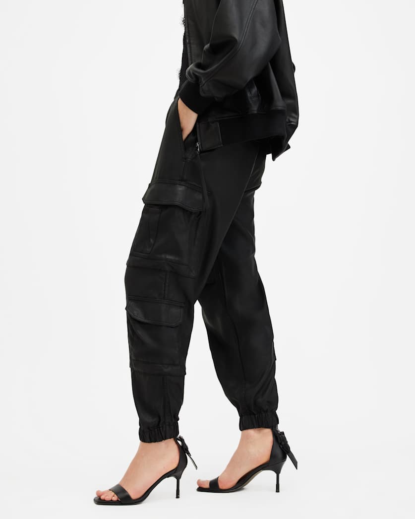 Himari Coated Relaxed Fit Cargo Trousers