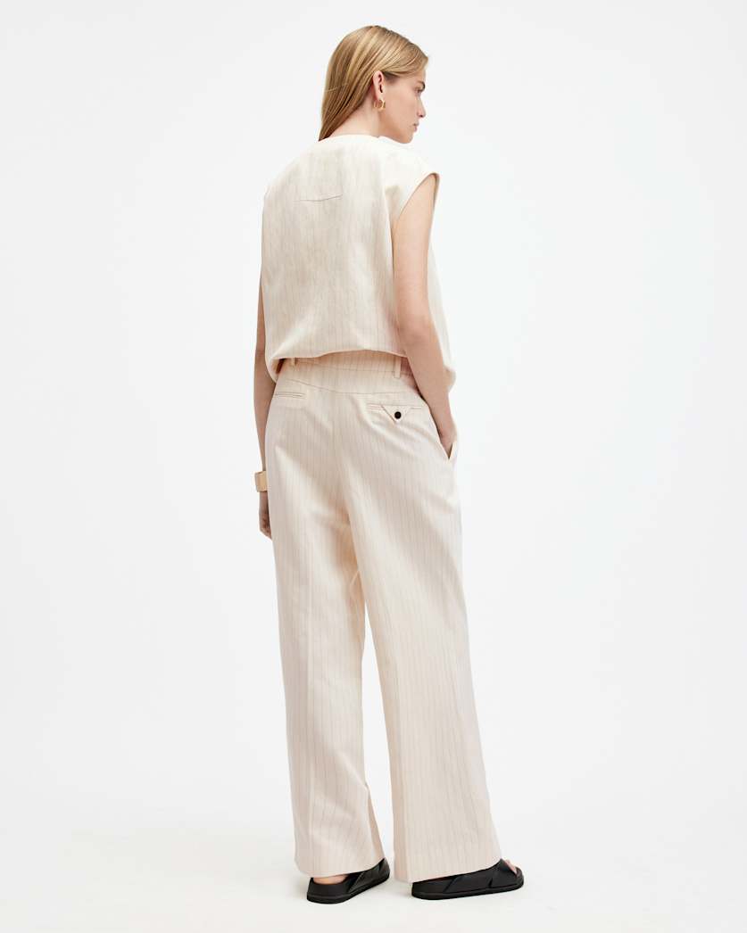 Payton Wide Leg Linen Blend Trousers