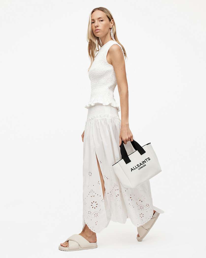 Alex Embroidered Broderie Midi Skirt