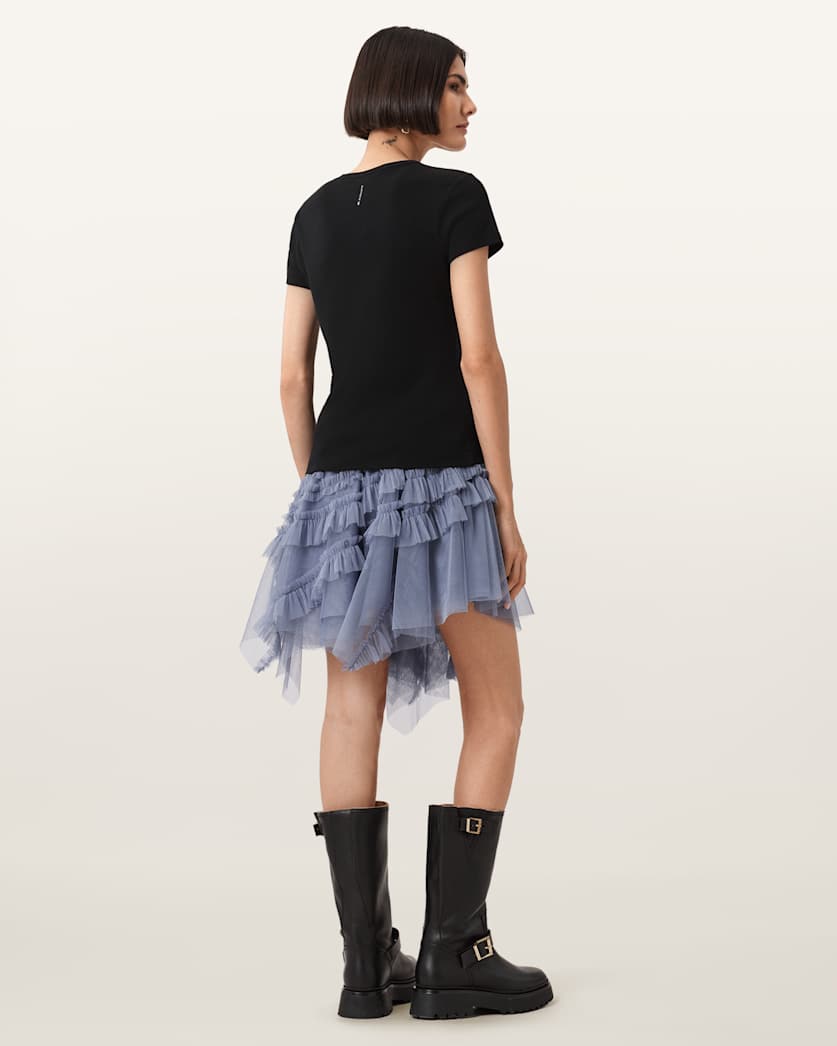 Jayde Ruffled Tulle Mini Skirt