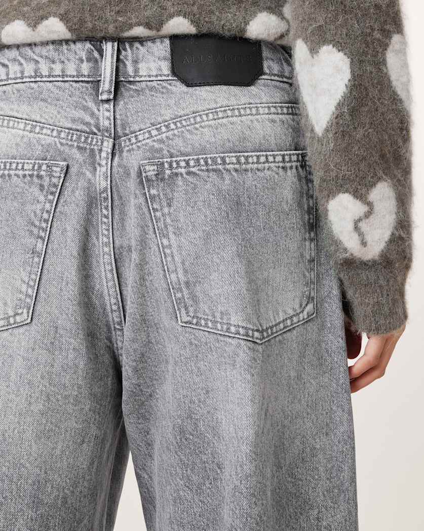 Aki Crossover Wide Leg Denim Jeans