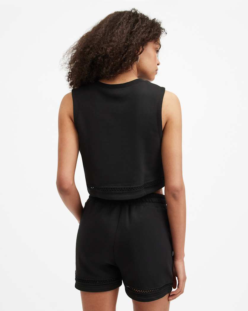 Ewelina Crochet Trim Cropped Tank Top