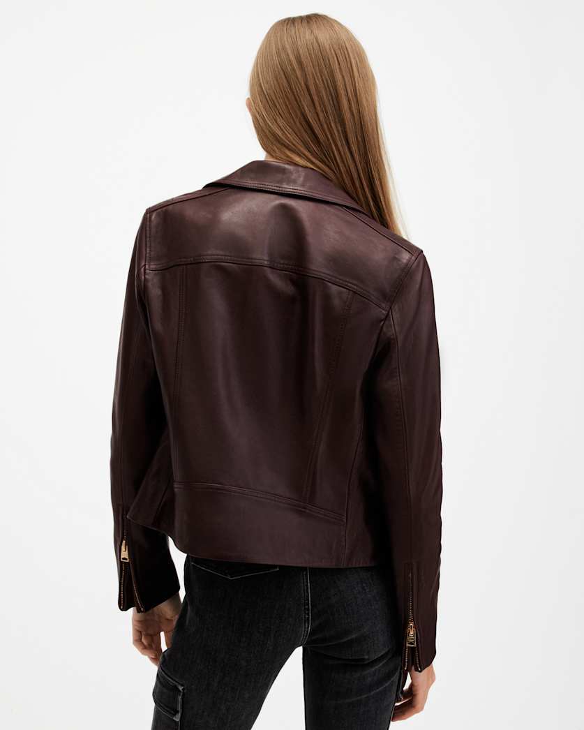 Dalby Slim Fit Leather Biker Jacket