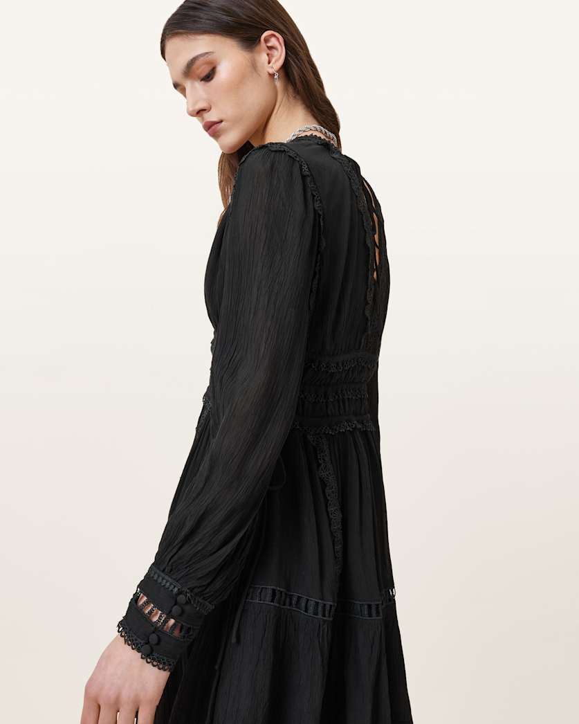 Xanthe Lace-Trimmed Mini Dress