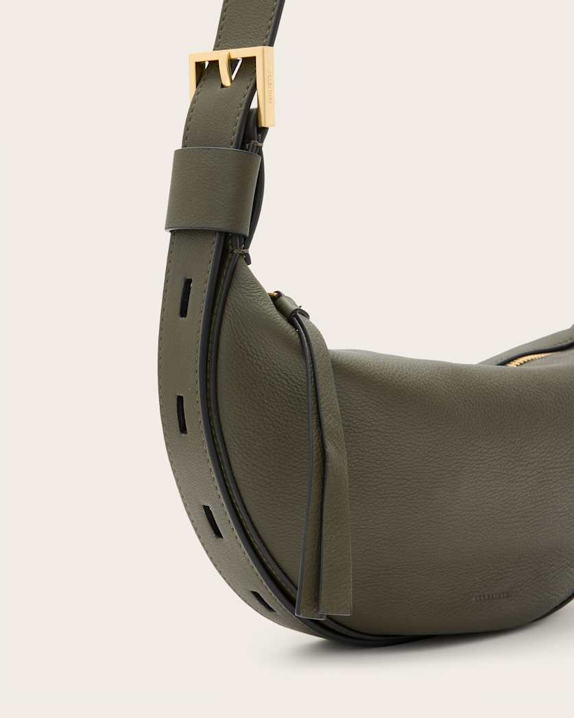 Half Moon Leather Crossbody Bag