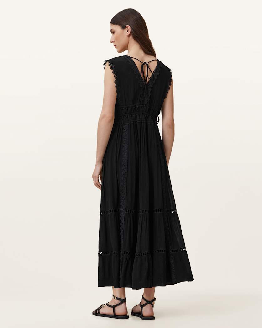 Xanthe Lace-Trimmed Maxi Dress