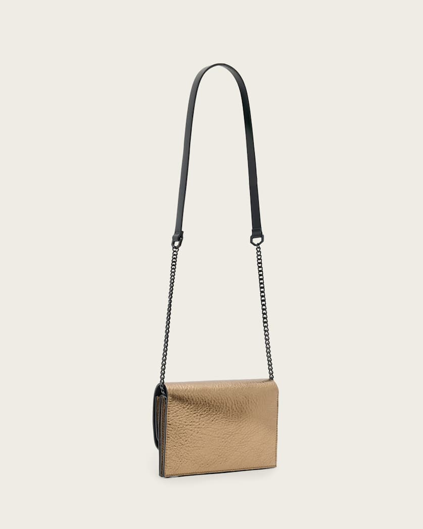 Etta Metallic Leather Clutch Bag