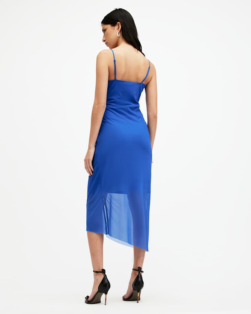 Ulla Mesh Draped Midi Dress