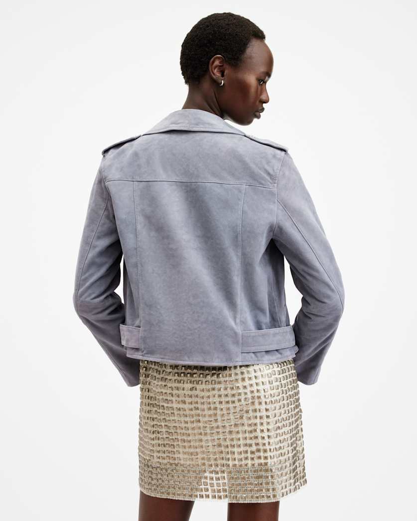 Balfern Belted Suede Biker Jacket