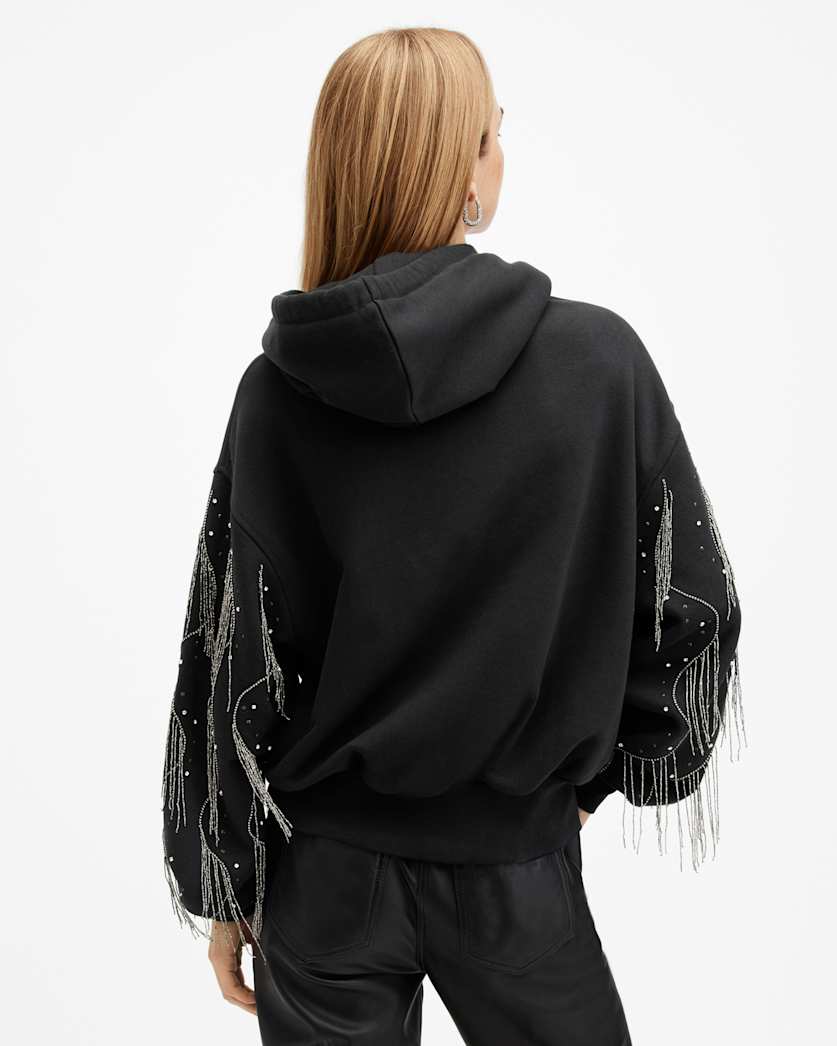 Lennon Tassel Embellished Sleeve Hoodie