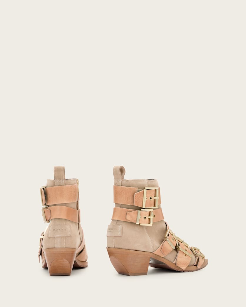 Jane Buckle Pointed Leather Boots