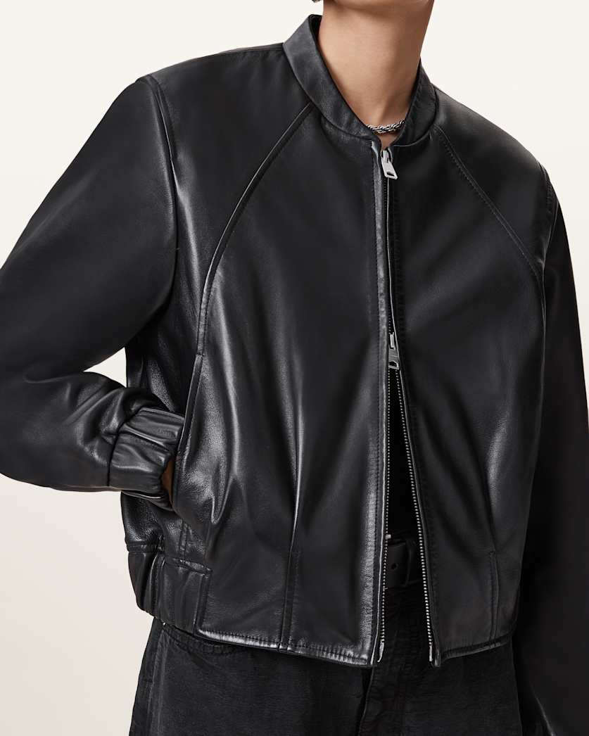 Martina Leather Bomber Jacket