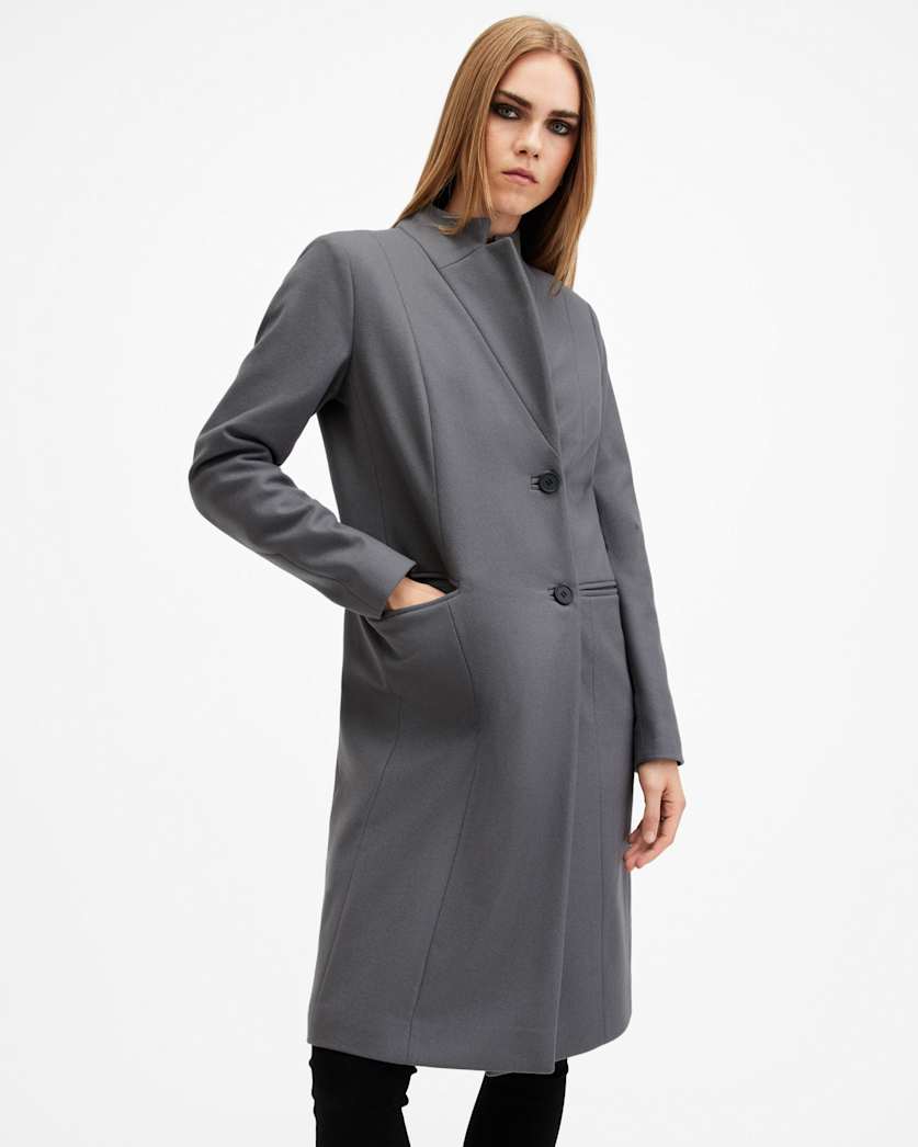 Sidney Wool Cashmere Blend Tailored Coat