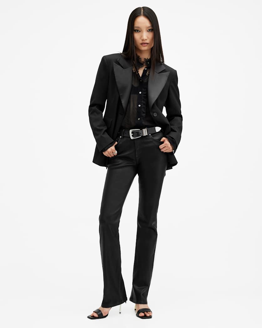 Haldan Slim Bootcut Coated Denim Jeans
