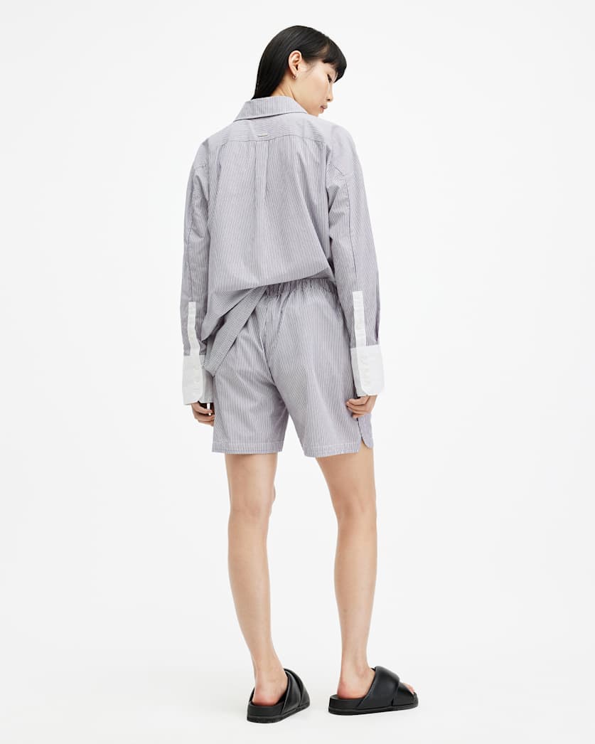 Karina Relaxed Fit Pinstripe Shorts