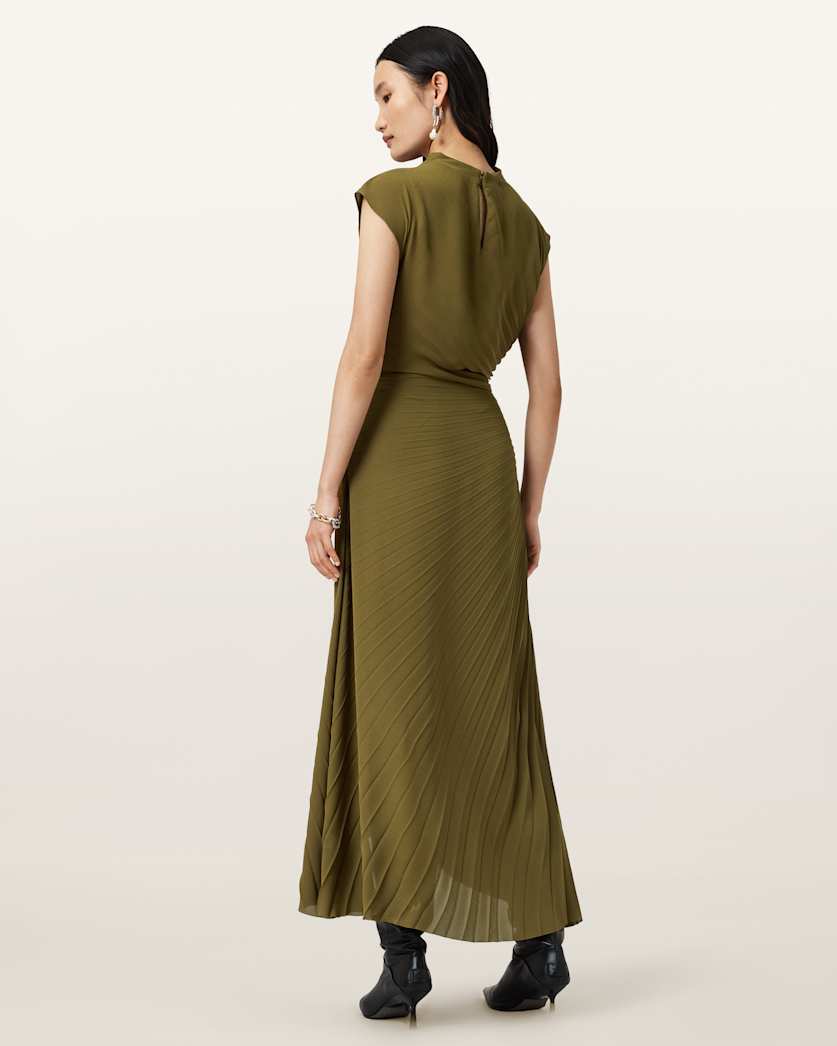 Rayanna Pleated Satin Dress