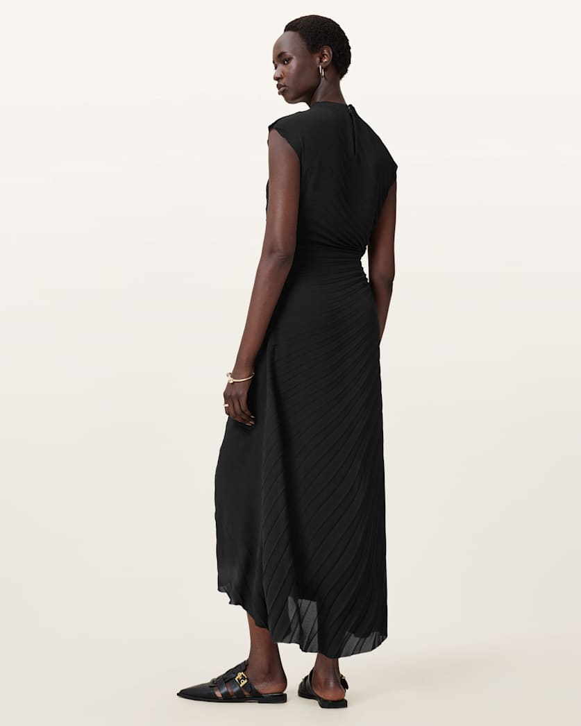 Rayanna Pleated Satin Dress