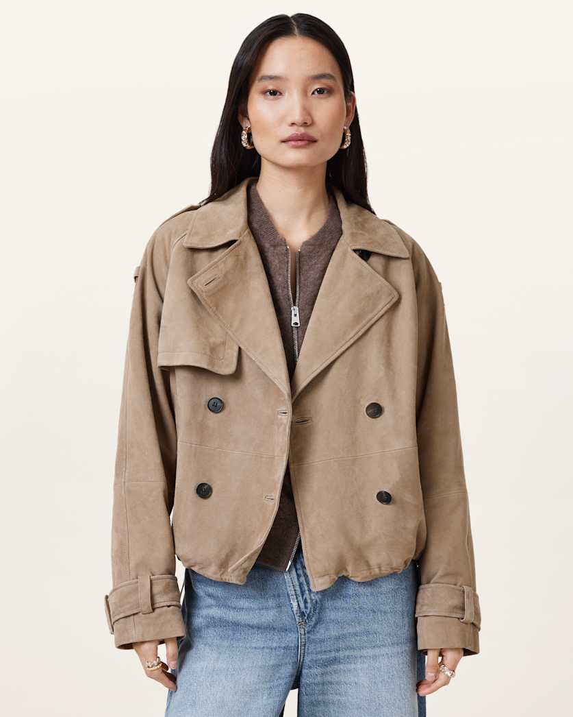 Reya Cropped Suede Mac