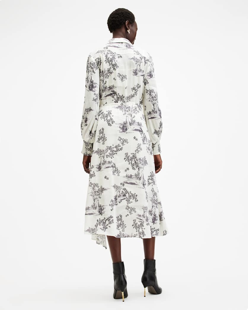 Skye Floral Asymmetric Hem Midi Dress