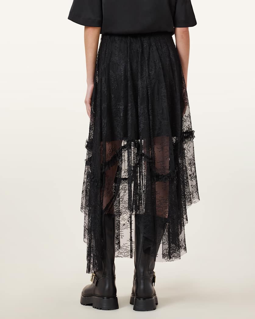 Josie Tiered Lace Midi Skirt