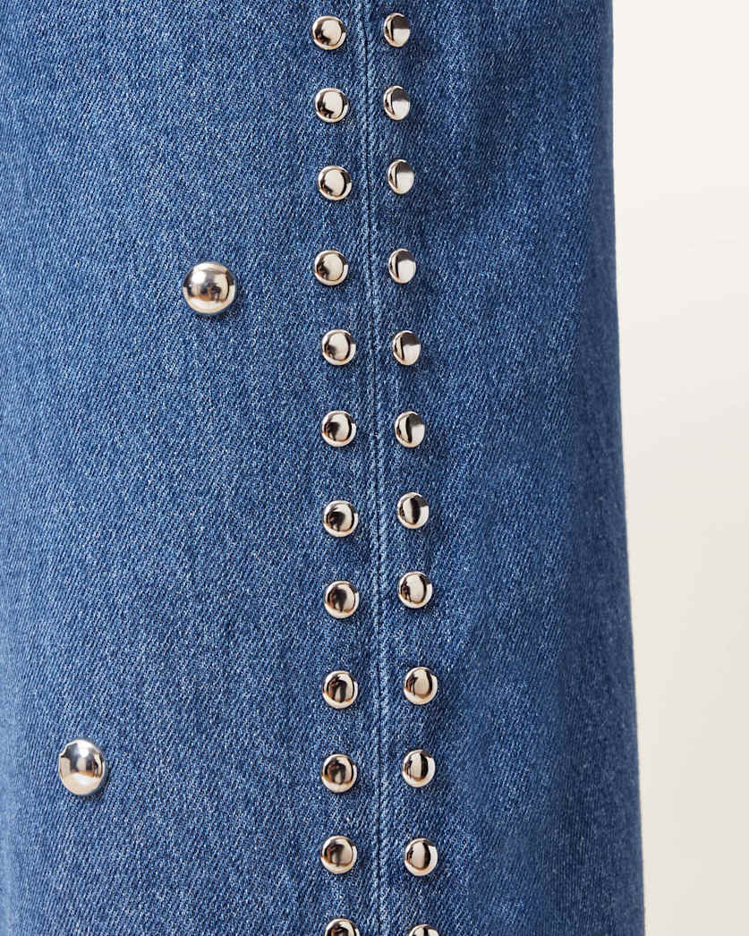 Blake Studded Wide Leg Denim Jeans