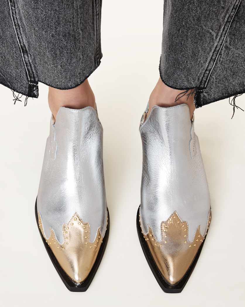 Desola Leather Western Mules