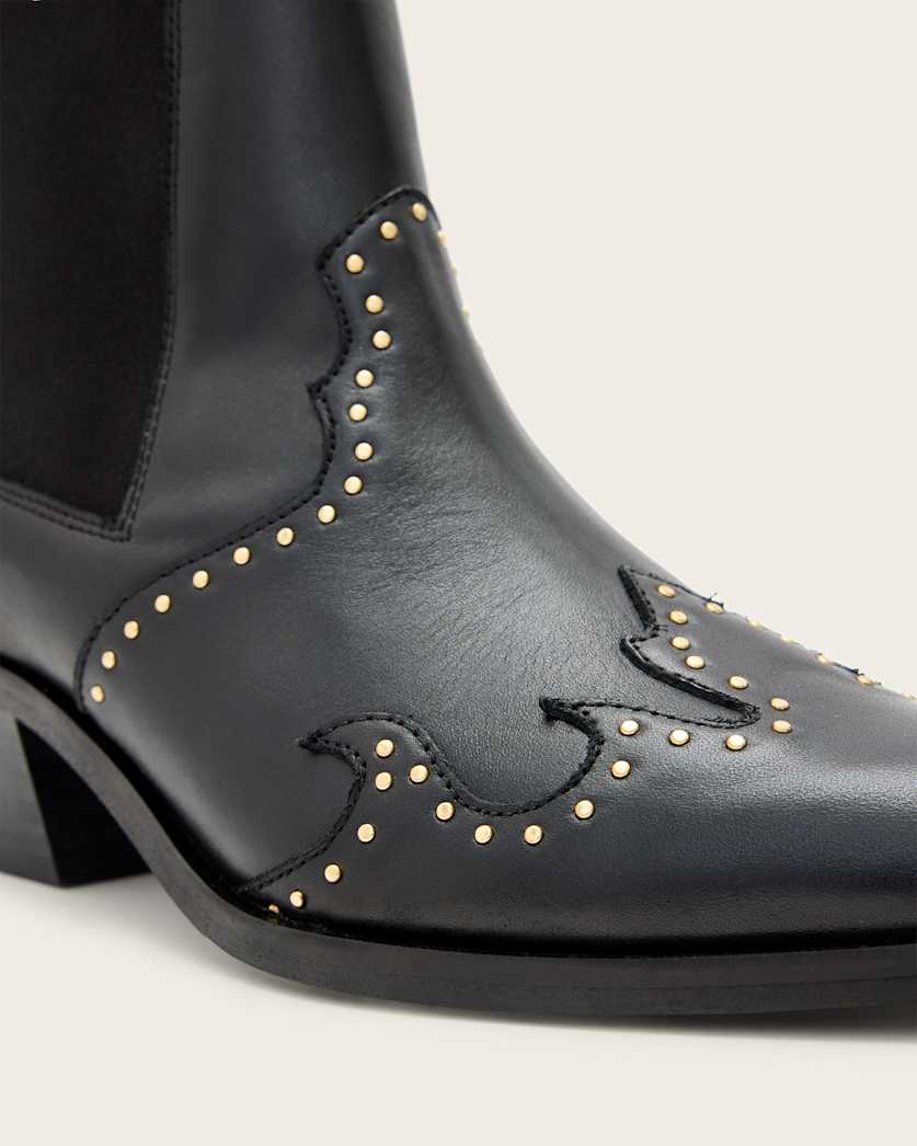 Denver Studded Leather Western Boots