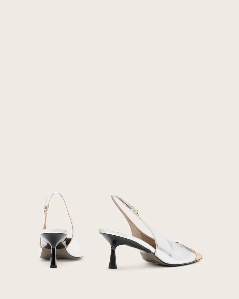 Denver Leather Slingback Heeled Shoes