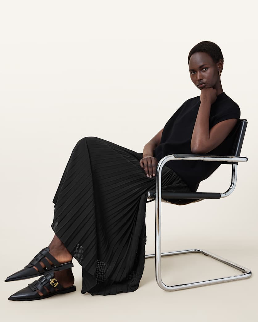 Nala Point-Toe Leather Mules