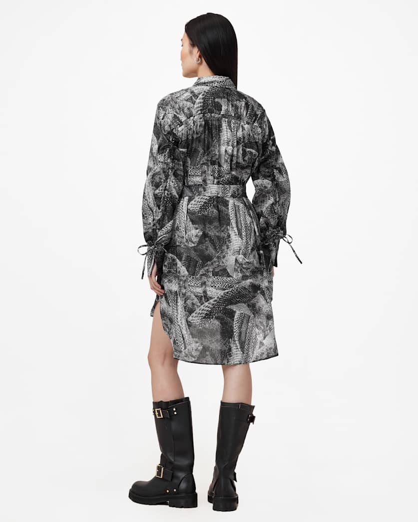 Leyla Silk Linen Blend Shirt Dress