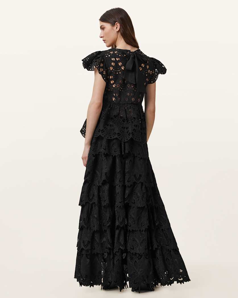 Cavarly Embroidered Maxi Skirt